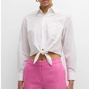 FRANCES VALENTINE Ellie Cropped Button-Front Shirt Size L